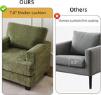 Oversized Accent Chair with Armrest Organizer,Comfy Living Room Chairs with Thick Cushion,Upholstered Modern Armchair,Big Reading Chair,Sofa Chair for Bedroom,Green - Grand Goldman