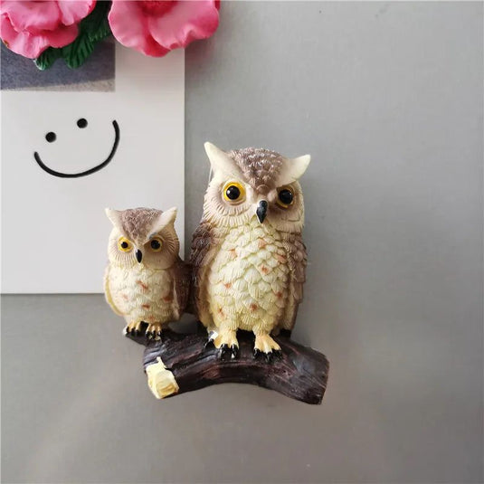 Owl Kitchen Decoration Fridge Magnet Athena's Pet Painted Electroplated Owl Dr. Germany Greece Spain Tourist Souvenirs Decor - Grand Goldman