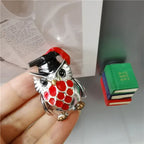 Owl Kitchen Decoration Fridge Magnet Athena's Pet Painted Electroplated Owl Dr. Germany Greece Spain Tourist Souvenirs Decor - Grand Goldman