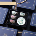 PARIS Luxury European Bone China Coffee Cup Set for British Afternoon Tea Victorian Style Hand-Painted Housewarming Wedding Gift Box with 4 Cups Plates Spoons High-End Elegant Coffee and Tea Set Valentines Birthday Mothers Fathers Day Pack - Grand Goldman