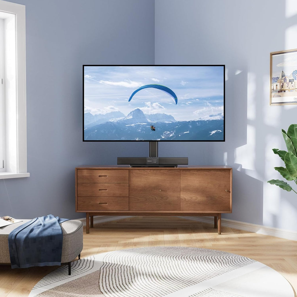 PERLESMITH Swivel Universal TV Stand/Base - Table Top TV Stand for 32-60 inch LCD LED TVs - Height Adjustable TV Mount Stand with Tempered Glass Base, VESA 400x400mm,Holds up to 88lbs PSTVS09 - Grand Goldman