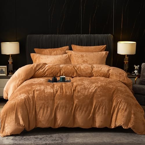 PHF Truly Velvet Duvet Cover Set Queen Size, 3pcs Ultra Soft Breathable Comforter Cover Set, Luxury Cozy Flannel Duvet Cover with Pillow Shams Bedding Collection, 90" x 90", Dark Grey - Grand Goldman