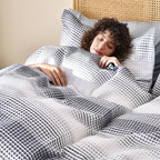 PHF Waffle Weave Duvet Cover Set Queen Size, 3 Piece Ultra Soft Breathable Durable Comforter Cover for All Season, Waffle Textured Duvet Cover with 2 Pillow Shams Bedding Collection, 90"x90", White - Grand Goldman