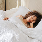 PHF Waffle Weave Duvet Cover Set Queen Size, 3 Piece Ultra Soft Breathable Durable Comforter Cover for All Season, Waffle Textured Duvet Cover with 2 Pillow Shams Bedding Collection, 90"x90", White - Grand Goldman