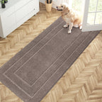 PURRUGS Dirt Trapper Door Mat 24" x 35.5", Non-Slip/Skid Machine Washable Entryway Rug, Dog Door Mat, Super Absorbent Welcome Mat for Muddy Wet Shoes and Paws, Charcoal - Grand Goldman