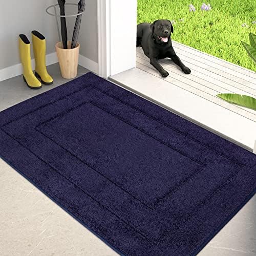 PURRUGS Dirt Trapper Door Mat 24" x 35.5", Non-Slip/Skid Machine Washable Entryway Rug, Dog Door Mat, Super Absorbent Welcome Mat for Muddy Wet Shoes and Paws, Charcoal - Grand Goldman