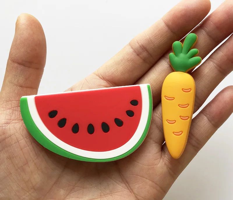 PVC Fridge Magnet Fruit and Vegetable Baby Early Education Color Cognitive Magnetic Black Whiteboard Sticker Magnet Gifts - Grand Goldman