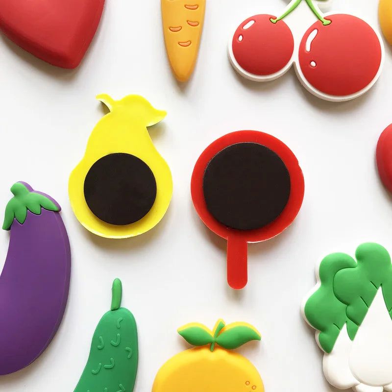 PVC Fridge Magnet Fruit and Vegetable Baby Early Education Color Cognitive Magnetic Black Whiteboard Sticker Magnet Gifts - Grand Goldman