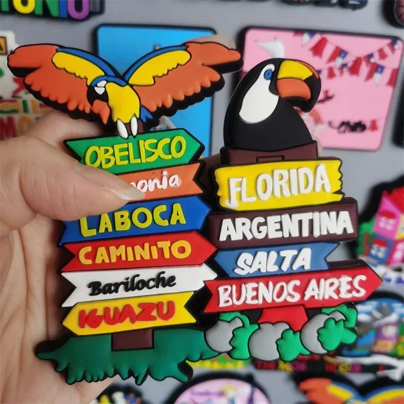 PVC Fridge Magnets Aruba Panama Punta Cana Puerto Rico Las Vegas Finland Argentina Mexico Jamaica Chile Greece Ukraine Stickers - Grand Goldman