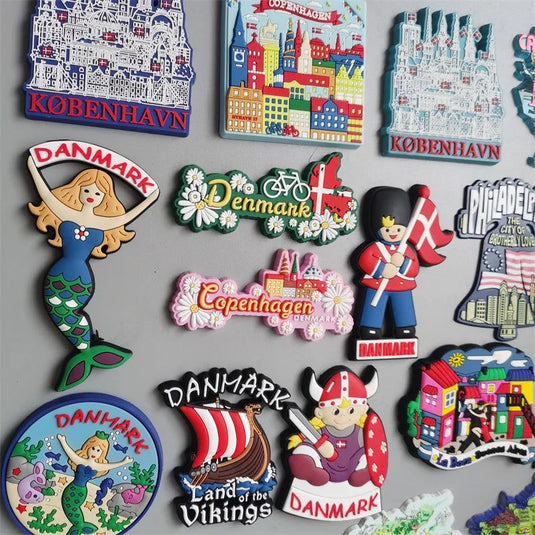 PVC Fridge Magnets Copenhage Denmark USA Paris France Fiji Islands Argentina Switzerland London Puerto Rico Bahamas Germany - Grand Goldman