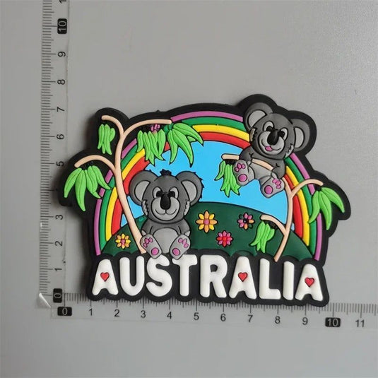 PVC Fridge Magnets Puerto Rico Portugal Switzerland TexasUSA Germany London Chile Pisa Travel Australia Souvenir Fridge Sticker - Grand Goldman