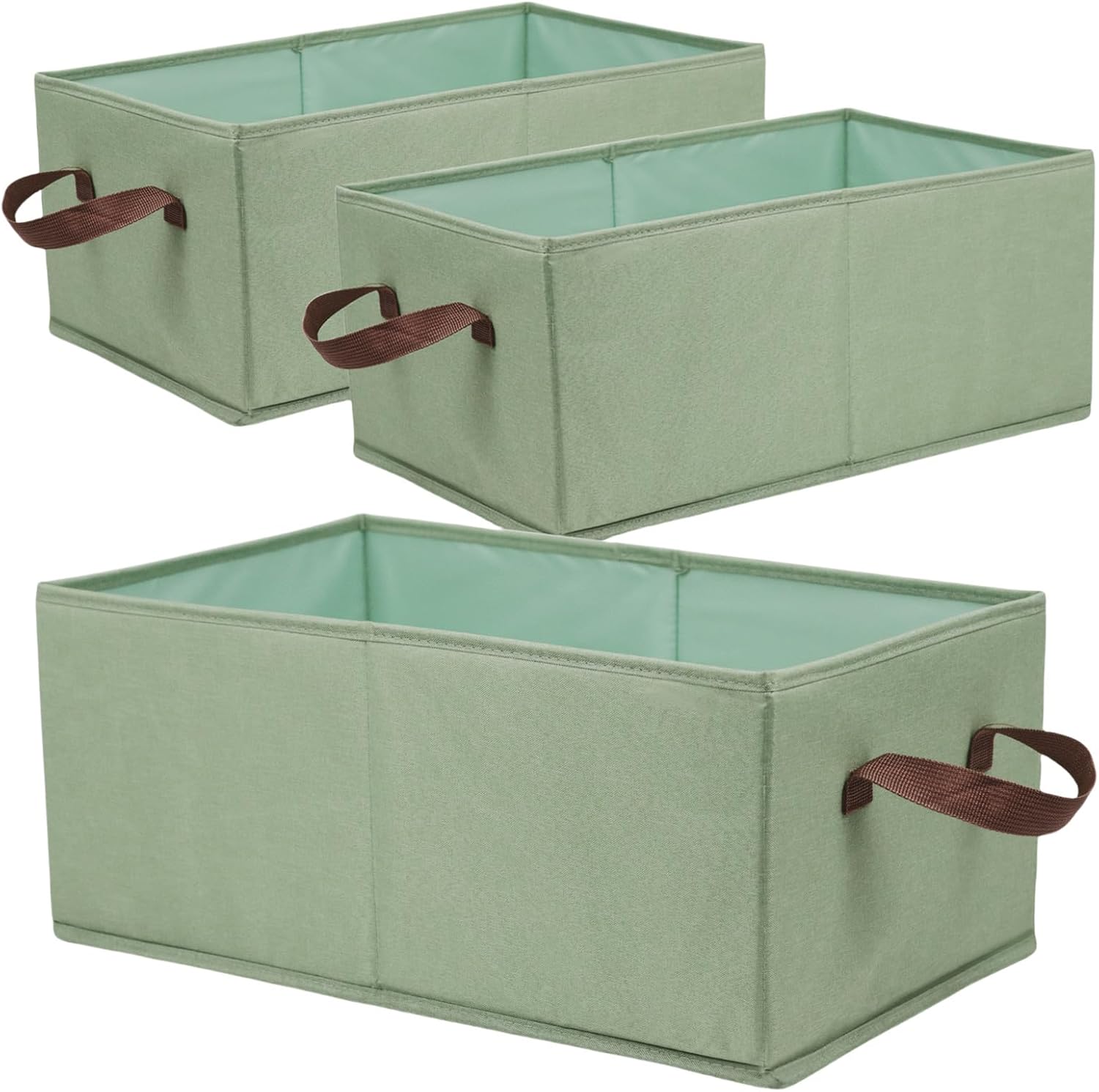 Pack of 3 Large Capacity Storage Bins Closet Organizer System, Sturdy Foldable Storage Boxes for Organizing Clothing, Sheets, Toys, Books - Shelf Organizer Shelves Basket Storage Bin - Grand Goldman