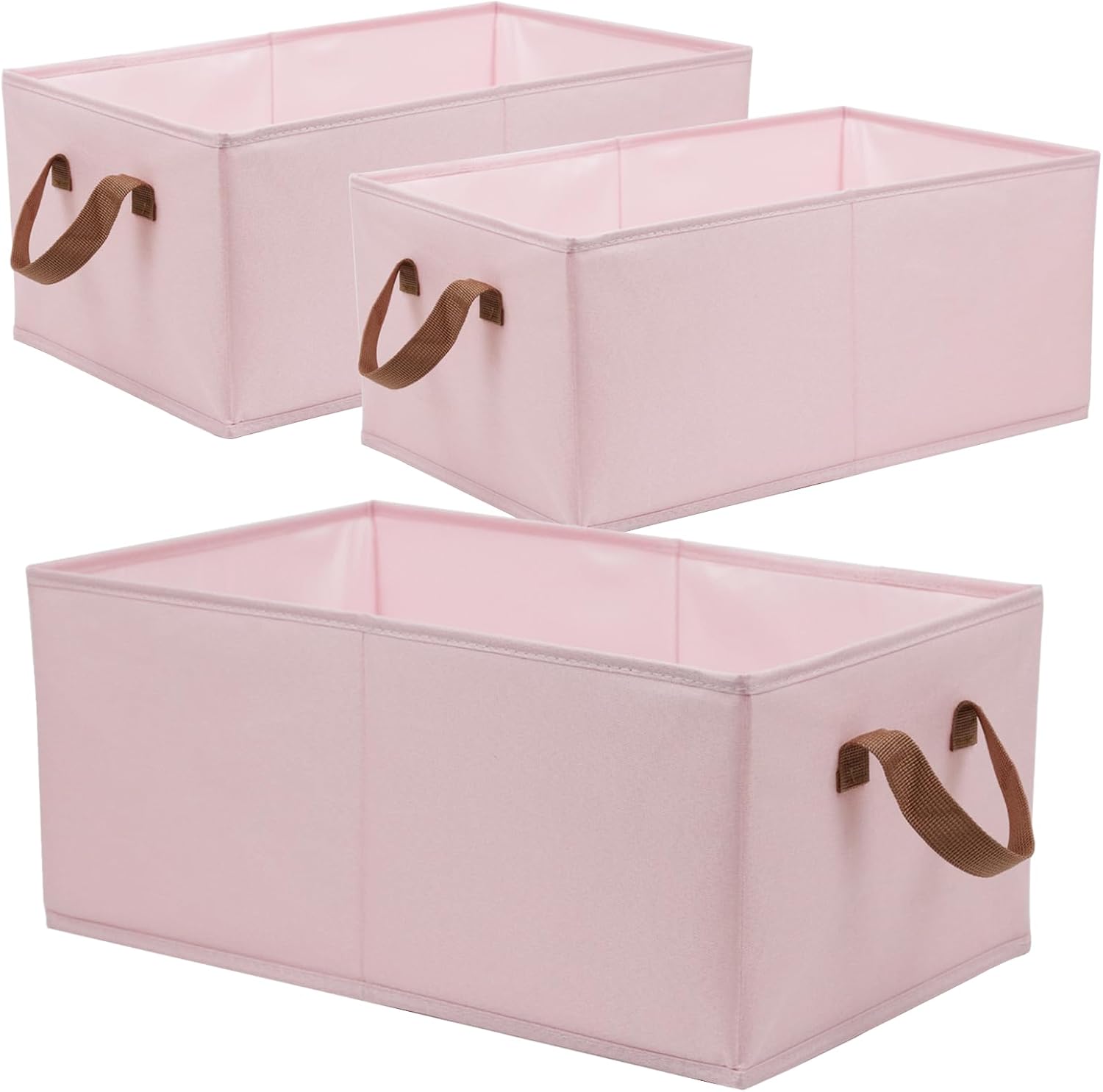 Pack of 3 Large Capacity Storage Bins Closet Organizer System, Sturdy Foldable Storage Boxes for Organizing Clothing, Sheets, Toys, Books - Shelf Organizer Shelves Basket Storage Bin - Grand Goldman