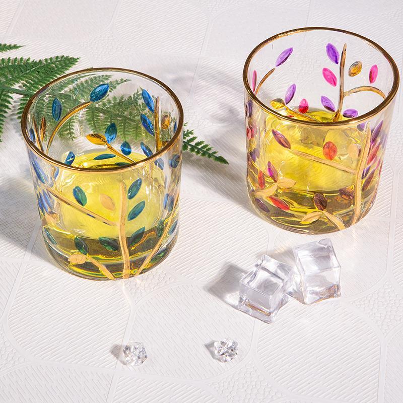 Painted Drink Milk Whiskey Wine Glass - Grand Goldman
