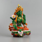 Painted Green Tara Buddha Statue Resin Craft Ornament - Grand Goldman