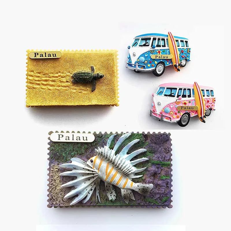 Palau Fridge Magnets Tourist Souvenirs 3D Stereo Tropical Lionfish Sea Turtle Magnetic Refrigerator Stickers Decoration Gifts - Grand Goldman