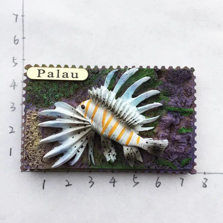 Palau Fridge Magnets Tourist Souvenirs 3D Stereo Tropical Lionfish Sea Turtle Magnetic Refrigerator Stickers Decoration Gifts - Grand Goldman