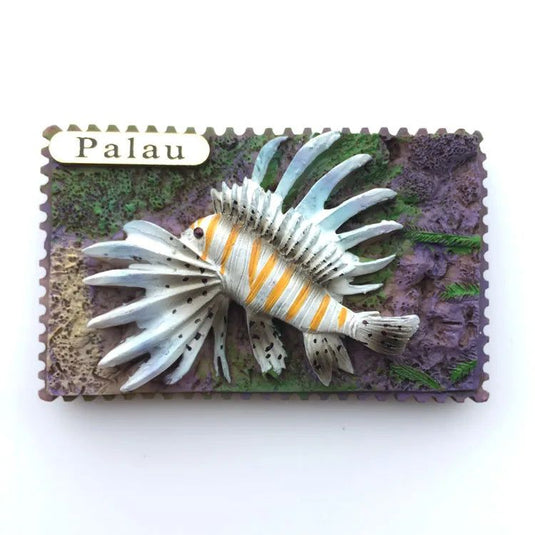 Palau Fridge Magnets Tourist Souvenirs 3D Stereo Tropical Lionfish Sea Turtle Magnetic Refrigerator Stickers Decoration Gifts - Grand Goldman
