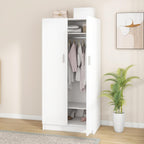 Panana 2 Door Bedroom Wardrobe Closet Bedroom Armoires Home Furniture for Storage (White) - Grand Goldman