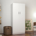 Panana 2 Door Bedroom Wardrobe Closet Bedroom Armoires Home Furniture for Storage (White) - Grand Goldman