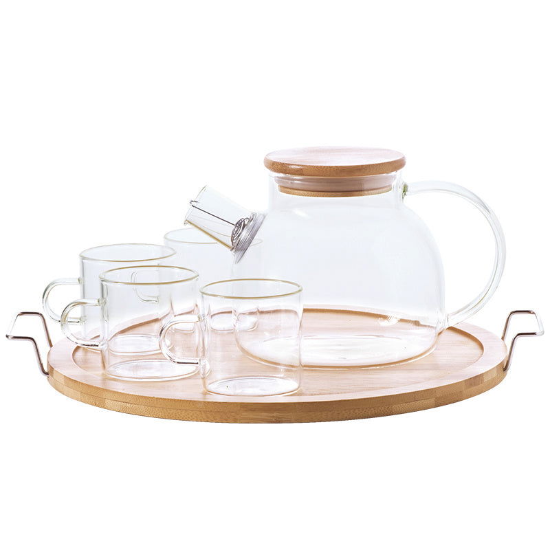 Paohua Teapot Set Heat Resistant Glass Teapot Simple Japanese Household Afternoon Tea Set Candle Heating Fruit Tea - Grand Goldman