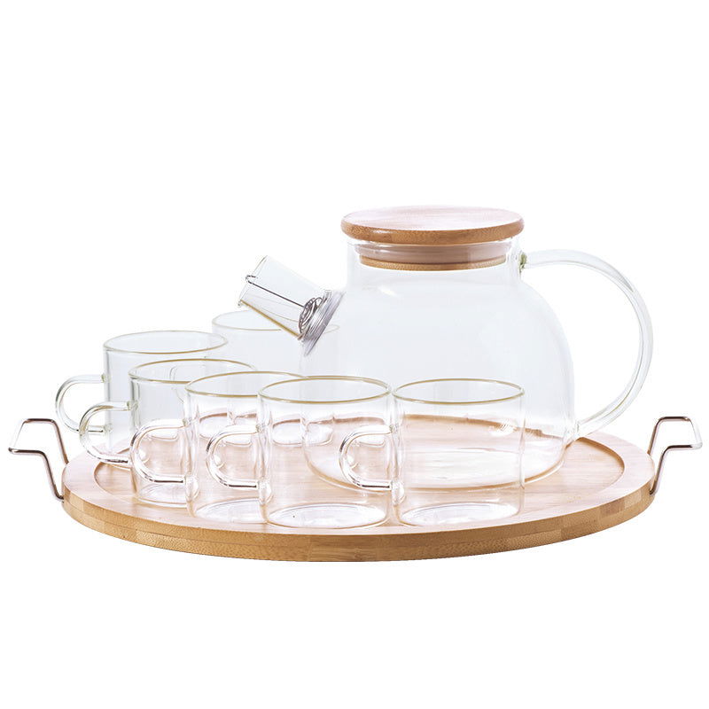 Paohua Teapot Set Heat Resistant Glass Teapot Simple Japanese Household Afternoon Tea Set Candle Heating Fruit Tea - Grand Goldman