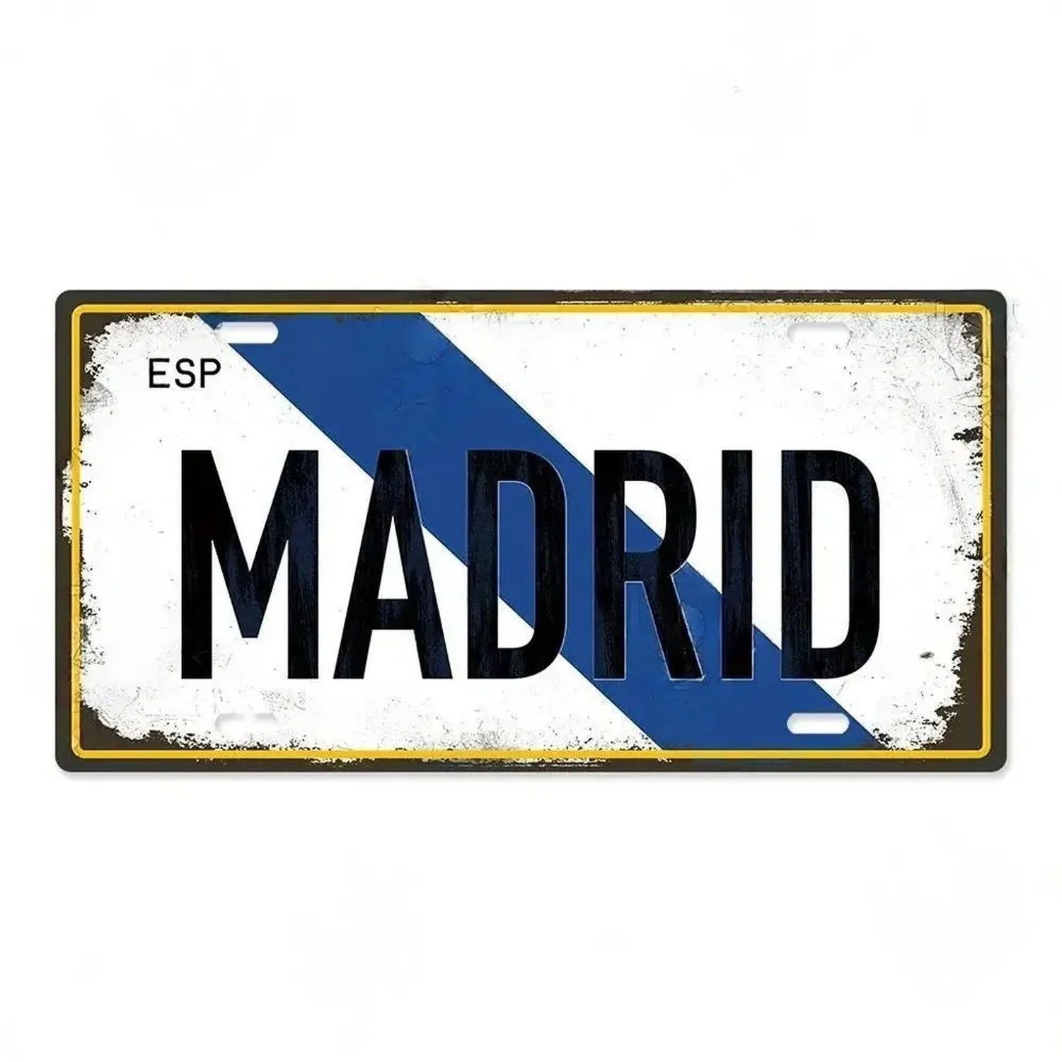 Paris Madrio Milan Munich Metal Tin Signs Vintage Plaque Auto License Plate Embossed Tag Garage Bars Pubs Clubs Home Wall Decor - Grand Goldman