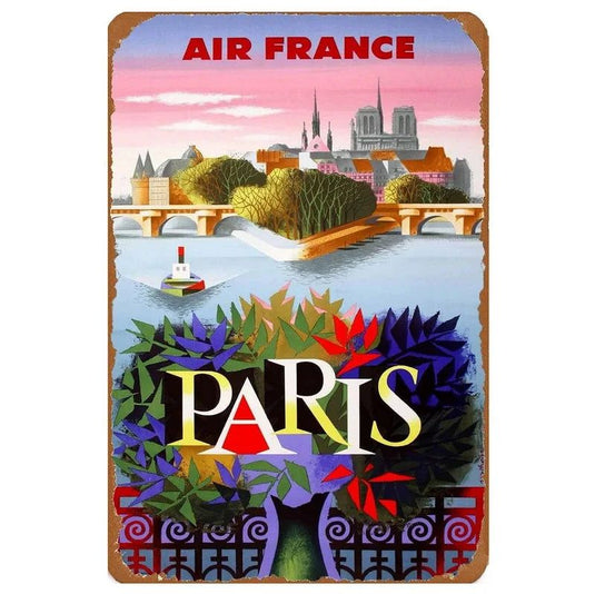 Paris New York City View Landscape Metal Tin Signs Posters Plate Wall Decor for Home Bars Man Cave Cafe Clubs Retro Posters - Grand Goldman