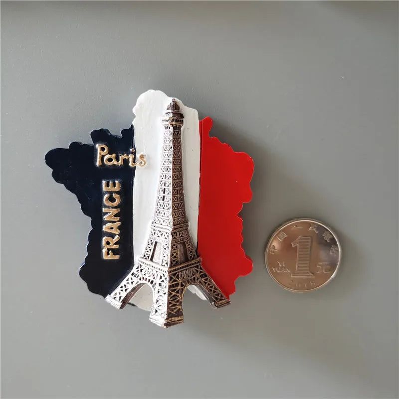Paris Souvenir Eiffel Tower Fridge Magnets French Provence Tourist Landmark Magnetic Stickers Decoration on The Fridge Gift - Grand Goldman