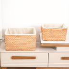 Pastoral Straw Storage Basket Japanese Storage - Grand Goldman