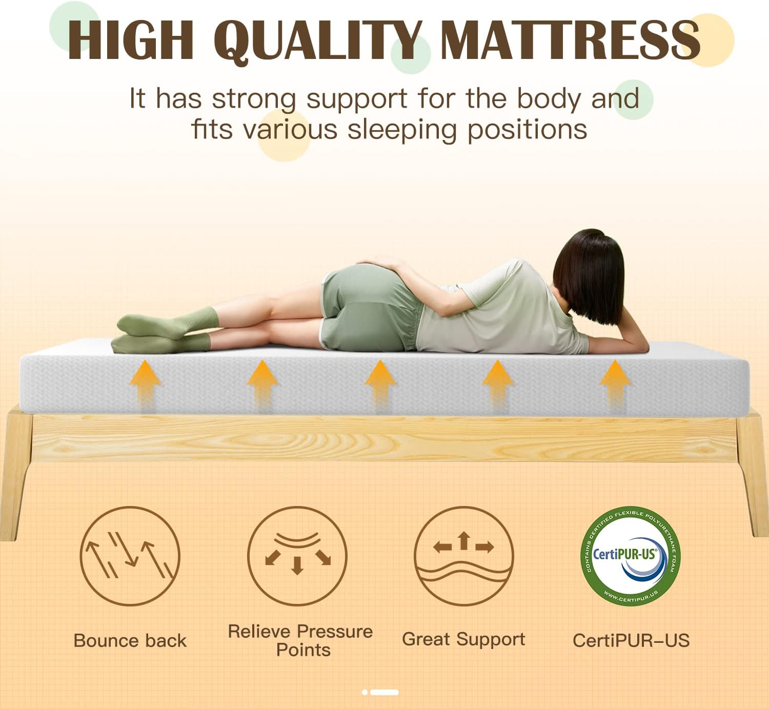 PayLessHere 8 inch Memory Foam Mattress Cooling Gel Green Tea Infused Mattress,Fiberglass Free,CertiPUR-US Certified,Cooler Sleep Supportive & Pressure Relief,Mattress in Box, White Full - Grand Goldman