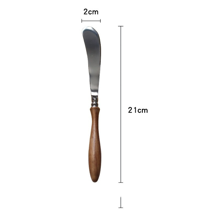 Pear Original Wood Handle Tableware 304 Stainless Steel Western Steak Knife And Fork Spoon - Grand Goldman