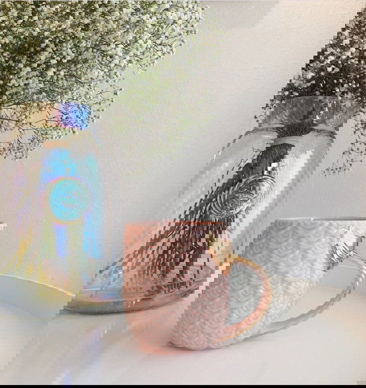 Pearl glaze golden mermaid tail large capacity water cup drink cup juice cup - Grand Goldman