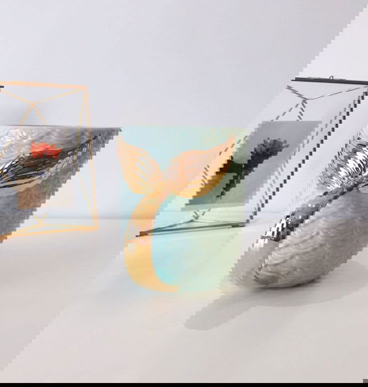 Pearl glaze golden mermaid tail large capacity water cup drink cup juice cup - Grand Goldman