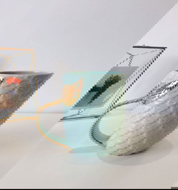 Pearl glaze golden mermaid tail large capacity water cup drink cup juice cup - Grand Goldman