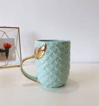 Pearl glaze golden mermaid tail large capacity water cup drink cup juice cup - Grand Goldman