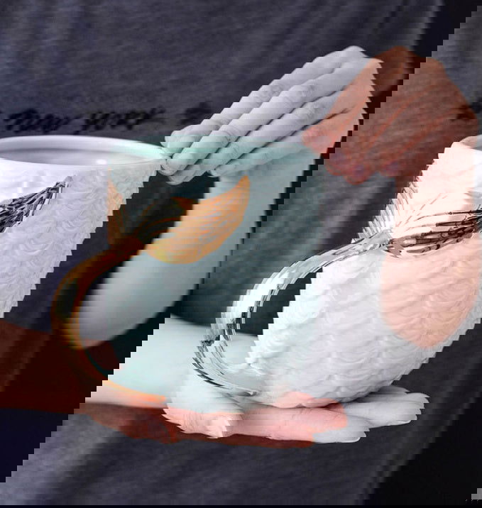 Pearl glaze golden mermaid tail large capacity water cup drink cup juice cup - Grand Goldman