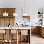 Pendant Light with Clear Striped Glass Lmapshade, Brass Vintage Pendant Light Adjustable Hanging Light for Kitchen Island Dining Room Hallway - Grand Goldman