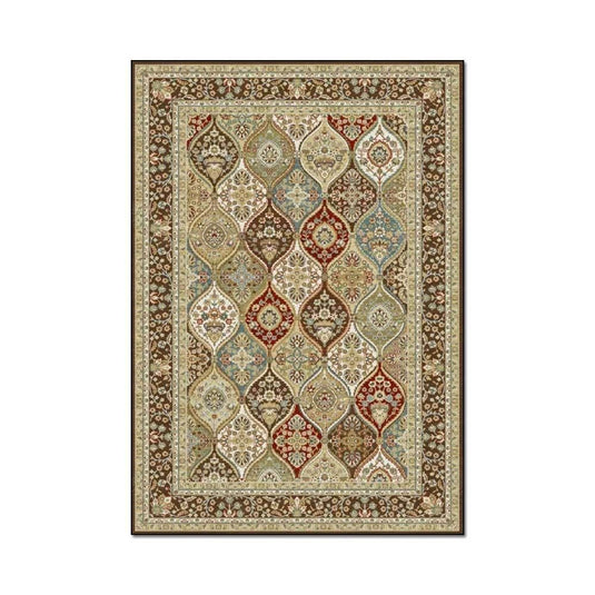 Persian Retro Court Style Golden Living Room Bedroom Bedside Rug - Grand Goldman