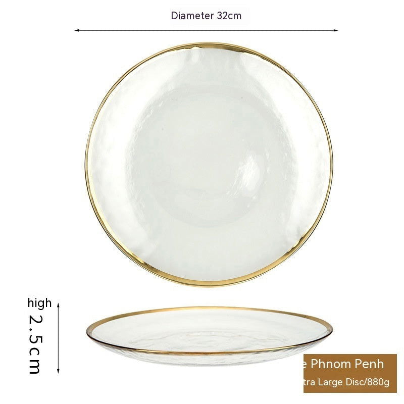 Phnom Penh Fruit Plate Creative Set Glass Plate Household - Grand Goldman