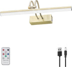 Picture Light, 16in Battery Operated Picture Lights for Paintings,Metal Remote Control Display Art Light with Timer and Dimmable for Wall Painting,Frame, Portrait, Dartboard(Black) - Grand Goldman