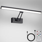 Picture Light, 17.5inches Picture Light Battery Operated,3CCT Picture Frame Light,Wireless Picture Lights for Wall Artwork Display, Photo,Library (Satin Nickel) - Grand Goldman