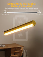 Picture Light Battery Operated, 13in Wireless Art Light for Paintings, Dimmable 5000mAh Recharging Battery Picture Light with Remote Control for Wall, Gallery Dartboard Art Bedroom (Gold-2Pack) - Grand Goldman