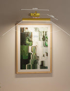 Picture Light Battery Operated, 13in Wireless Art Light for Paintings, Dimmable 5000mAh Recharging Battery Picture Light with Remote Control for Wall, Gallery Dartboard Art Bedroom (Gold-2Pack) - Grand Goldman