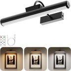 Picture Light Battery Operated, 13in Wireless Art Light for Paintings, Dimmable 5000mAh Recharging Battery Picture Light with Remote Control for Wall, Gallery Dartboard Art Bedroom (Gold-2Pack) - Grand Goldman