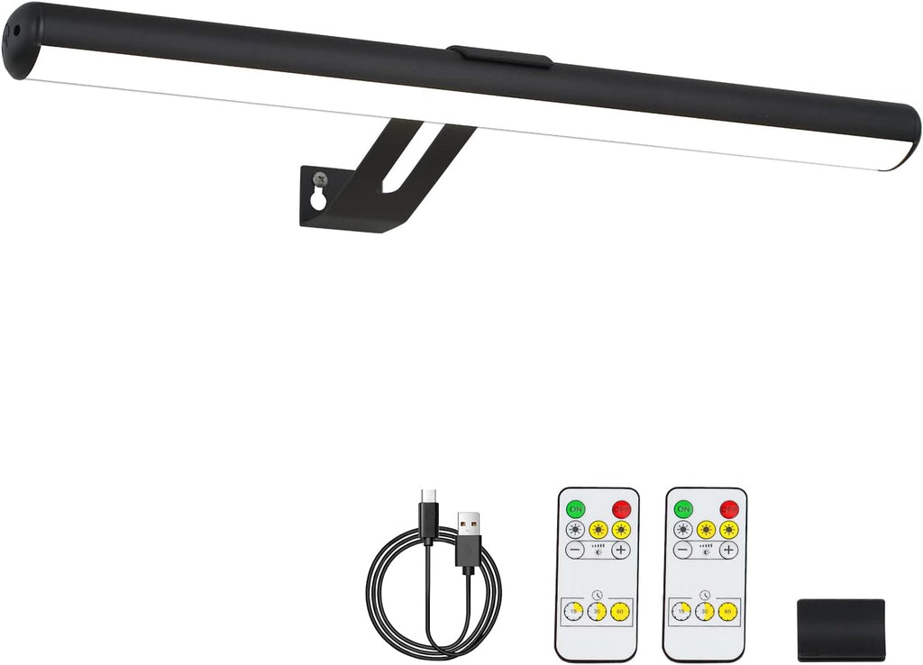 Picture Light Battery Operated, Picture Lights for Wall, Wireless Picture Light with 2 Remotes, Picture Light for Paintings, 16 LED, 3Modes, 300LM Dimmable Light with Timer for Art - Grand Goldman