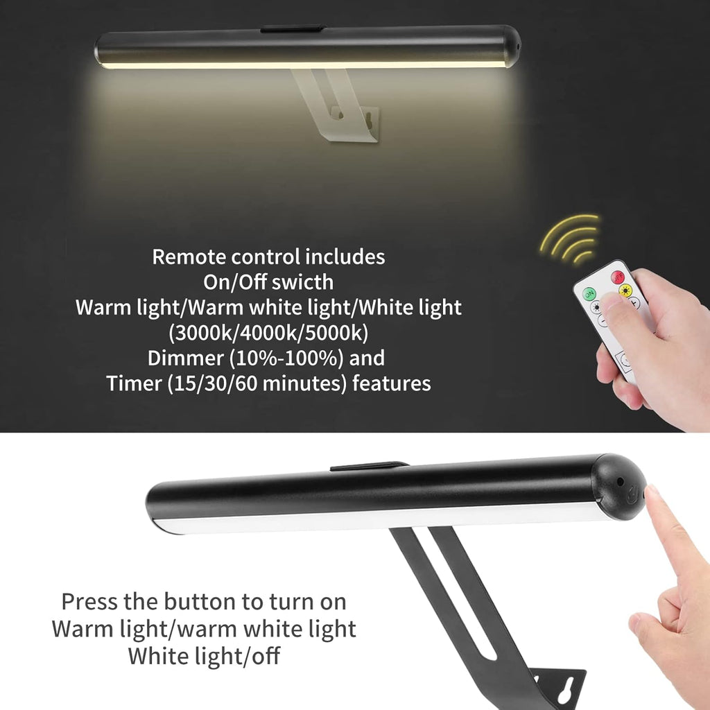 Picture Light Battery Operated, Picture Lights for Wall, Wireless Picture Light with 2 Remotes, Picture Light for Paintings, 16 LED, 3Modes, 300LM Dimmable Light with Timer for Art - Grand Goldman