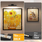 Picture Lights for Wall, Battery Operated Picture Light 16in Gallery Light for Paintings CCT Dimmable Recharging Battery Wall Light with Remote Control for Living Room Dartboard Art Bathroom - Grand Goldman