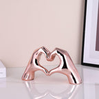 Pink Heart Hands Decor for Living Room Bedroom Bookshelf Coffe Table, Love Centerpieces Aesthetic Statue and Sculpture Boho Wedding Accents Decorations, Knick Knacks Home Decor for Shelves para - Grand Goldman