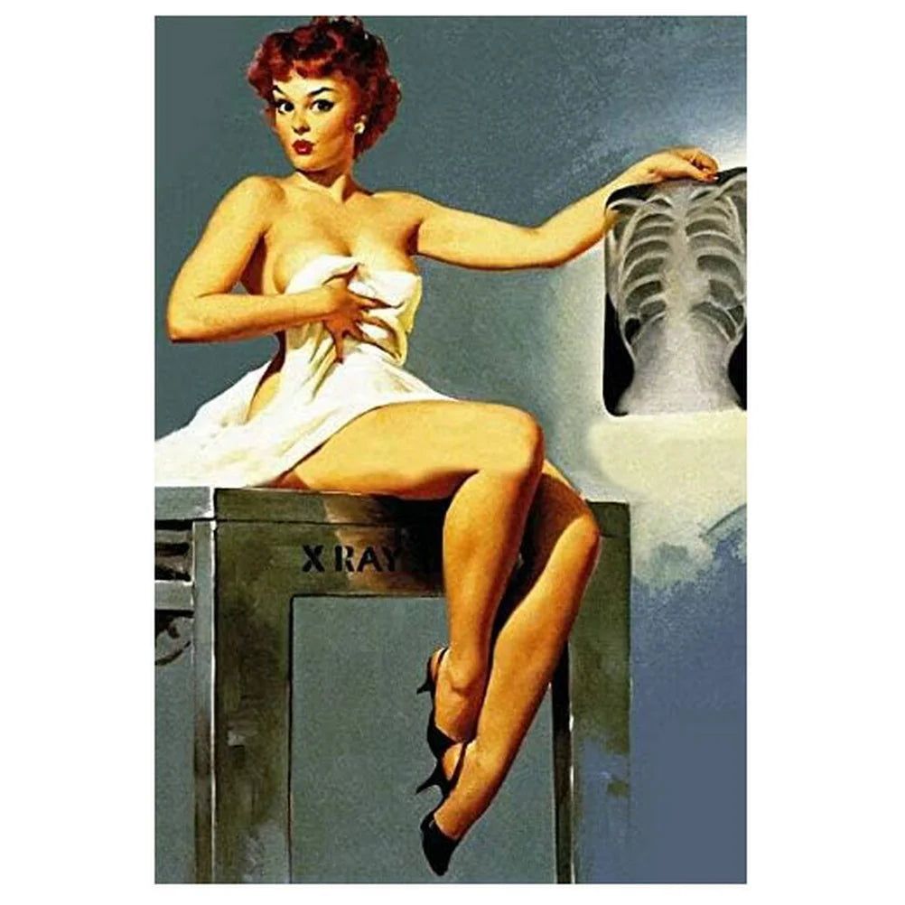 Pinup Girls Tin Sign Vintage Plaque Metal Plate Retro Wall Art Posters for Man Cave Garage Cafe Bar Pub Iron Painting Decoration - Grand Goldman